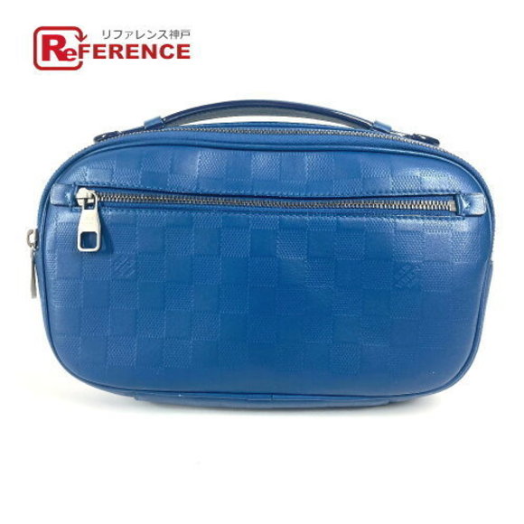 Louis Vuitton Damier Infini Black Umbrella Crossbody Bag Leather Blue - Picture 1 of 9